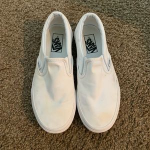 White Slip On Vans